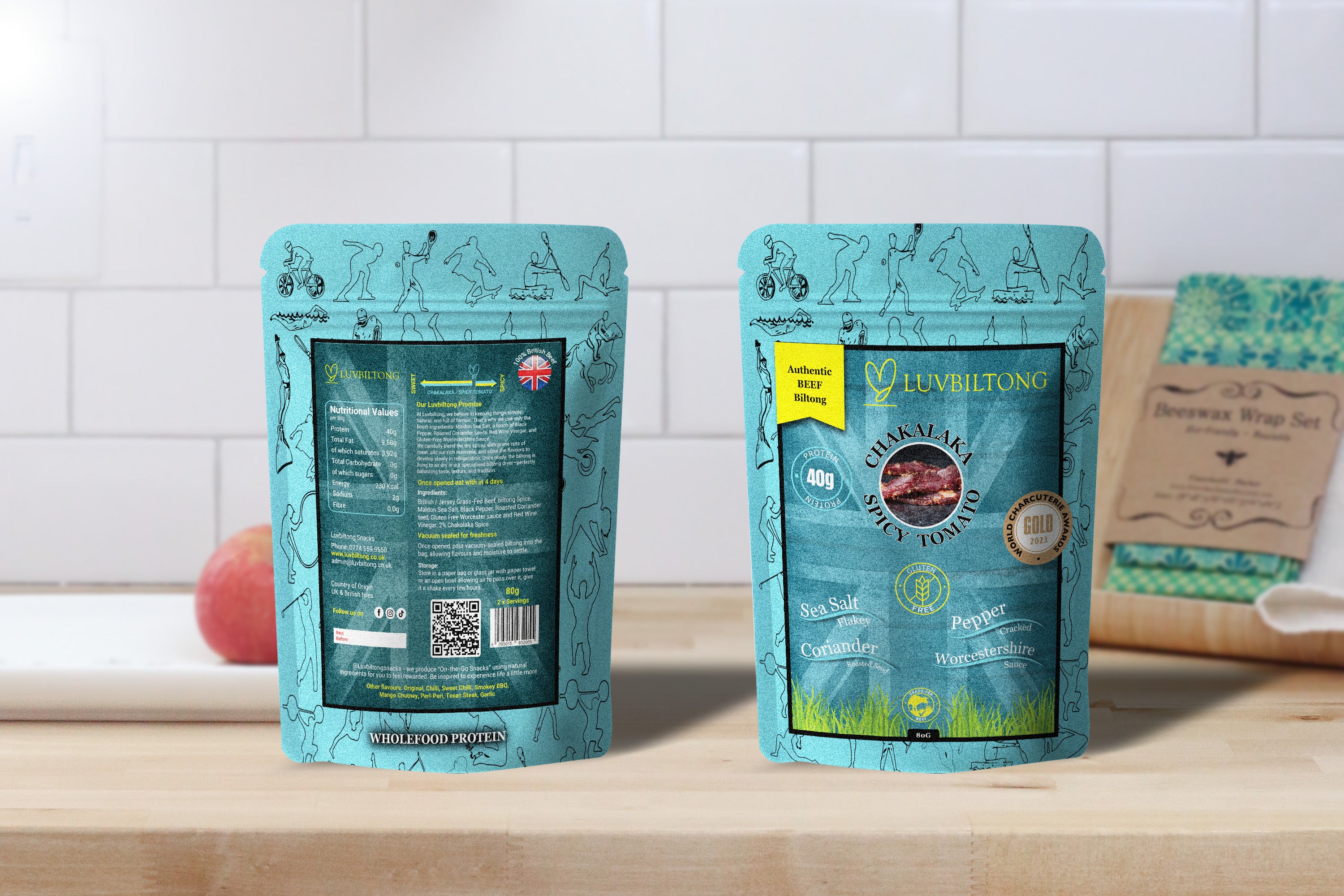 LuvBiltong Chakalaka / Spicy Tomato grass-fed biltong snack made in UK