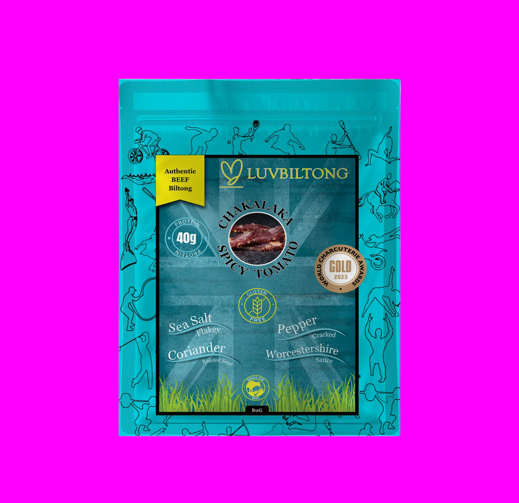 LuvBiltong Chakalaka / Spicy Tomato grass-fed biltong snack made in UK