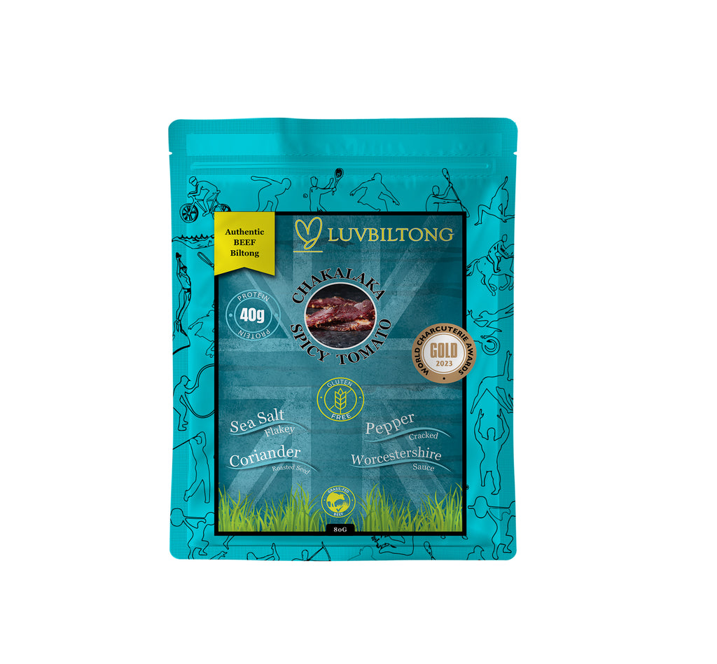 LuvBiltong Chakalaka / Spicy Tomato grass-fed biltong snack made in UK