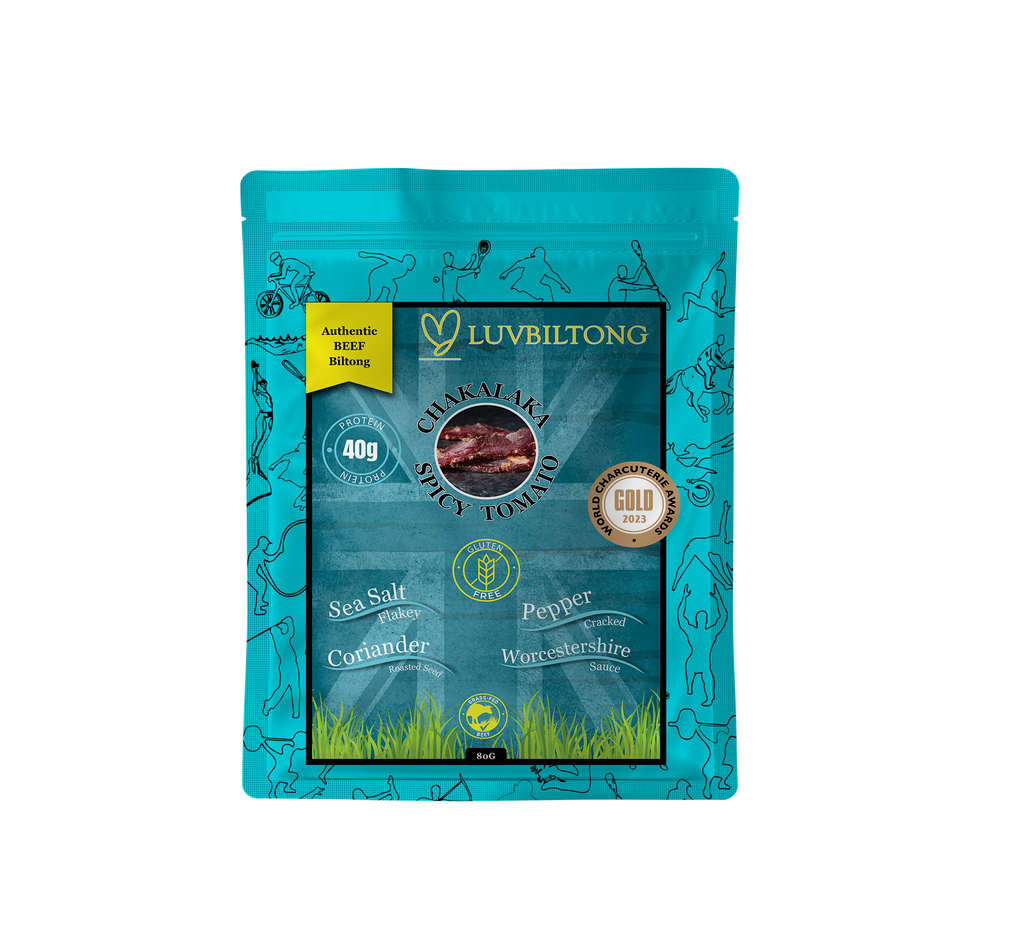LuvBiltong Chakalaka / Spicy Tomato grass-fed biltong snack made in UK
