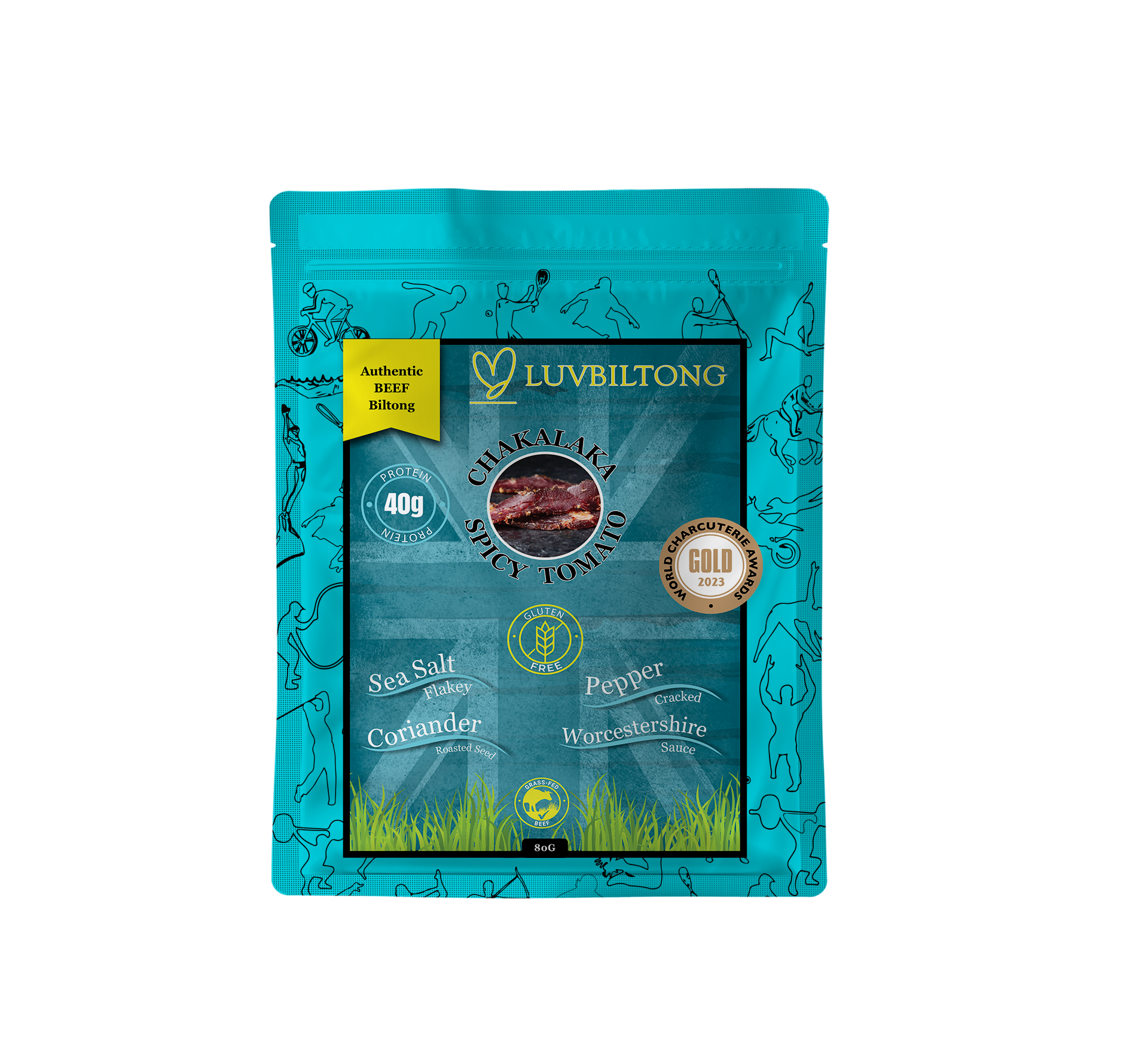 LuvBiltong Chakalaka / Spicy Tomato grass-fed biltong snack made in UK
