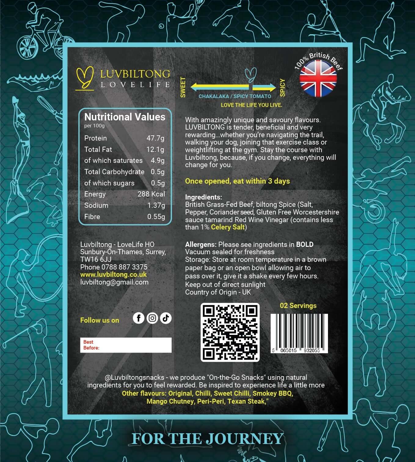  Chakalaka/Spicy Tomato Biltong- Sliced