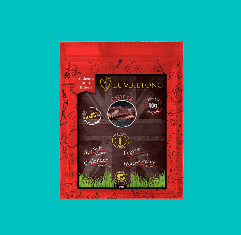 Chilli - Sliced Biltong grass-fed beef biltong snack made in UK