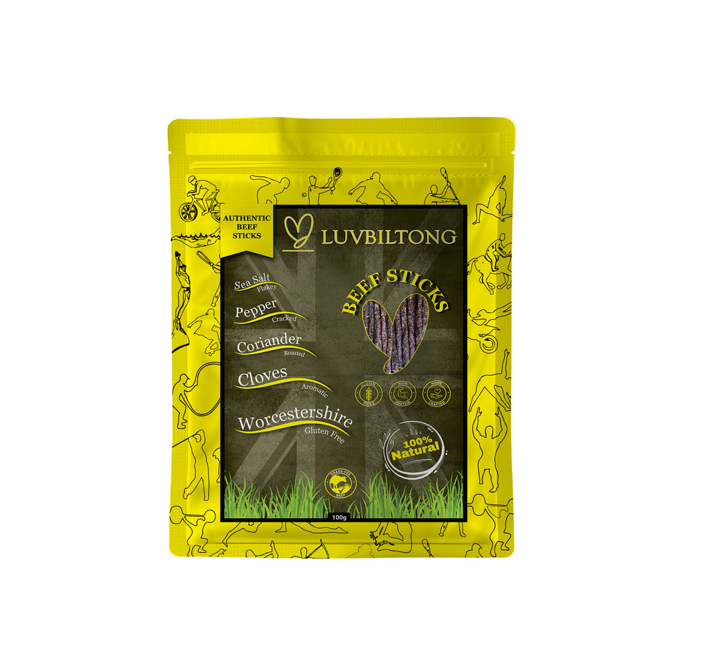 LuvBiltong Original/Traditional grass-fed beef sticks biltong snack made in UK