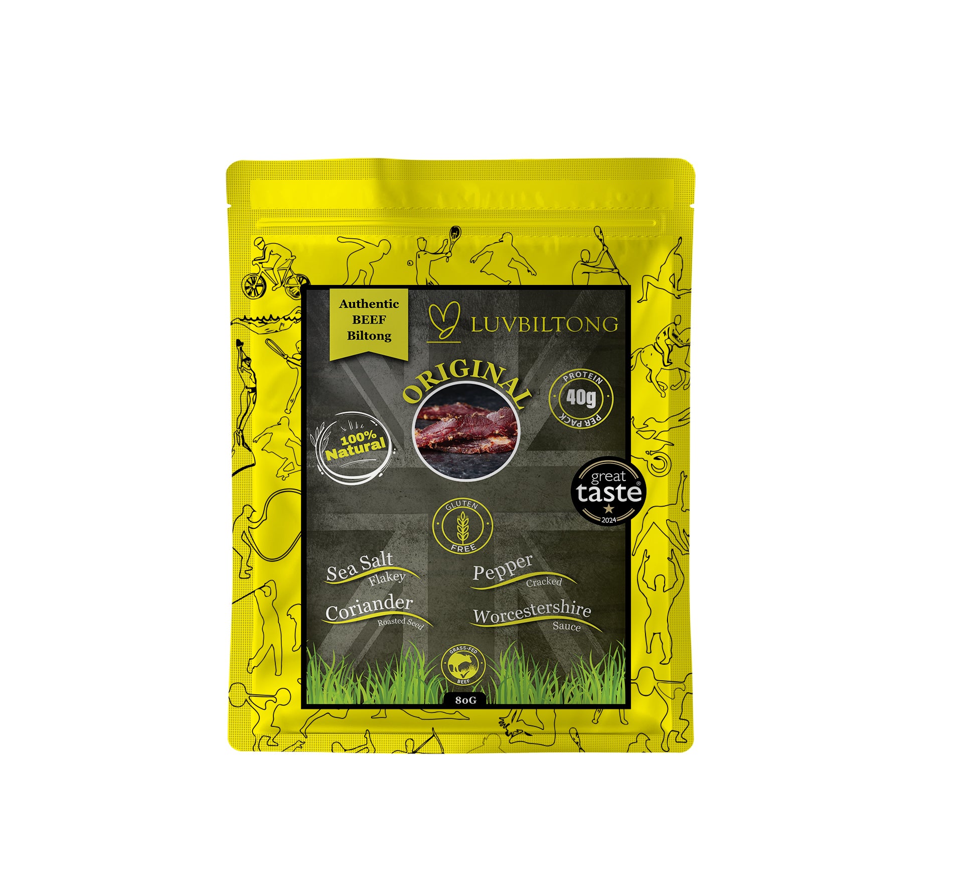 Original - Sliced Biltong package featuring natural ingredients and traditional flavour.