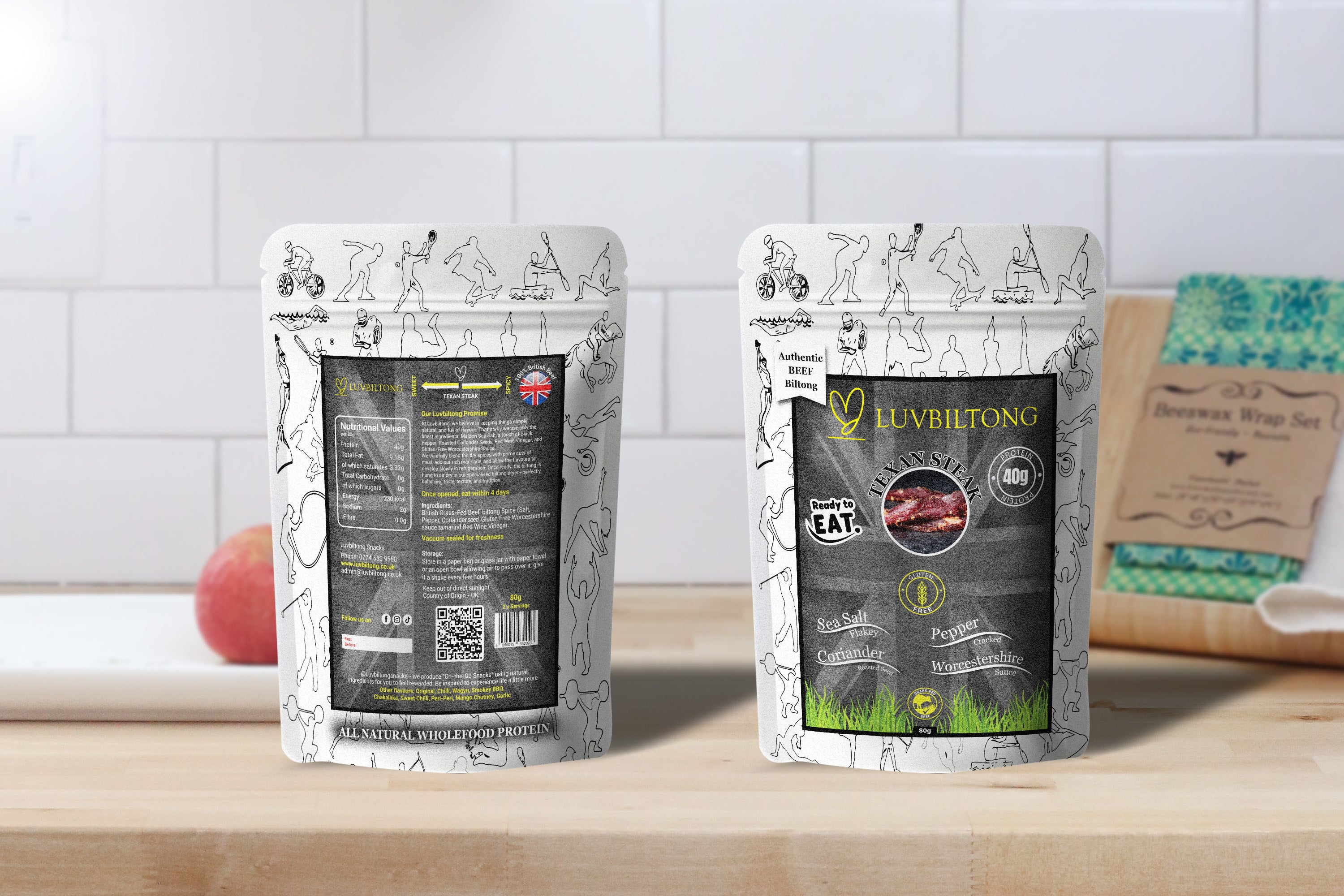 LuvBiltong Texan Steak Flavour grass-fed beef biltong snack made in UK