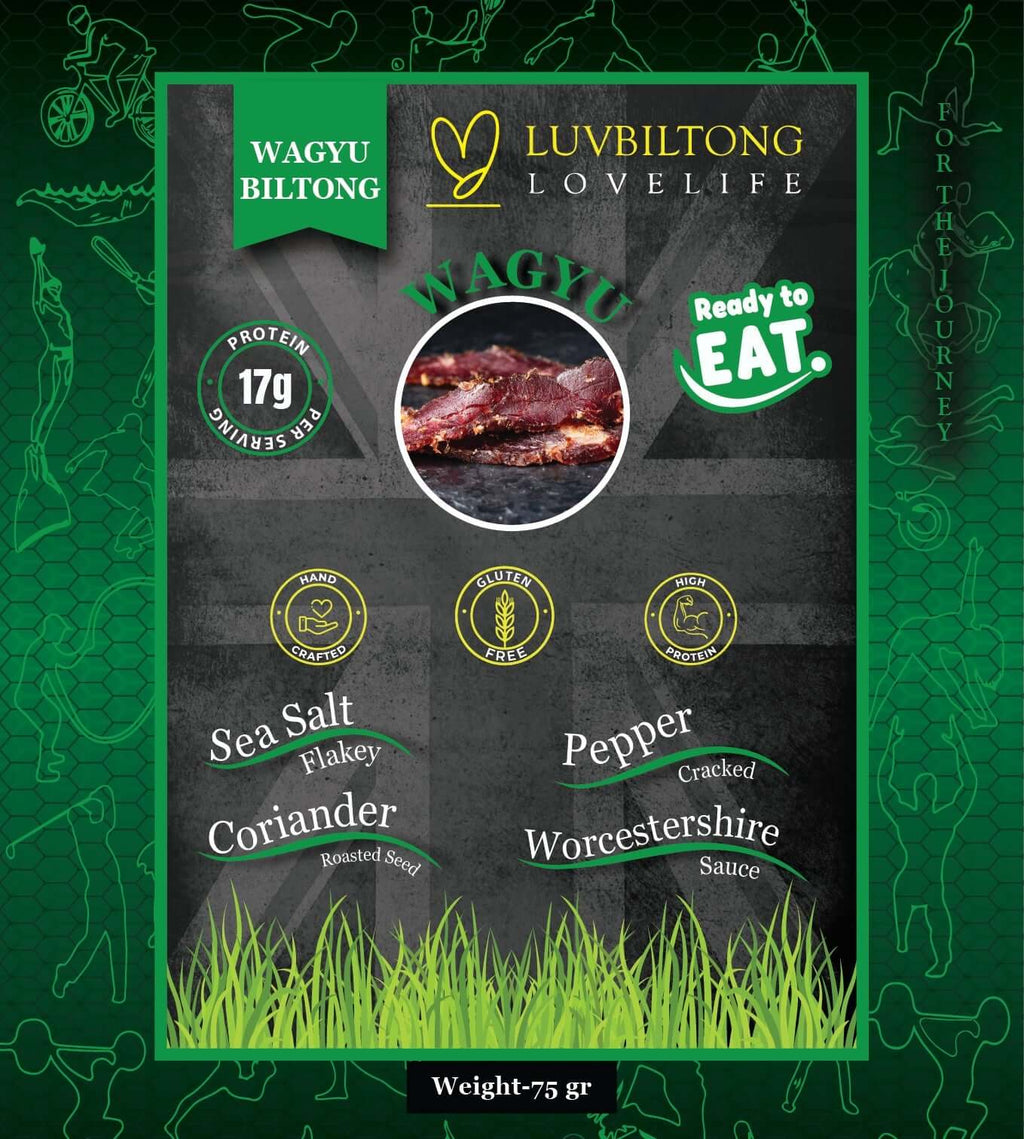 LuvBiltong Original/Traditional grass-fed Wagyu biltong snack made in UK